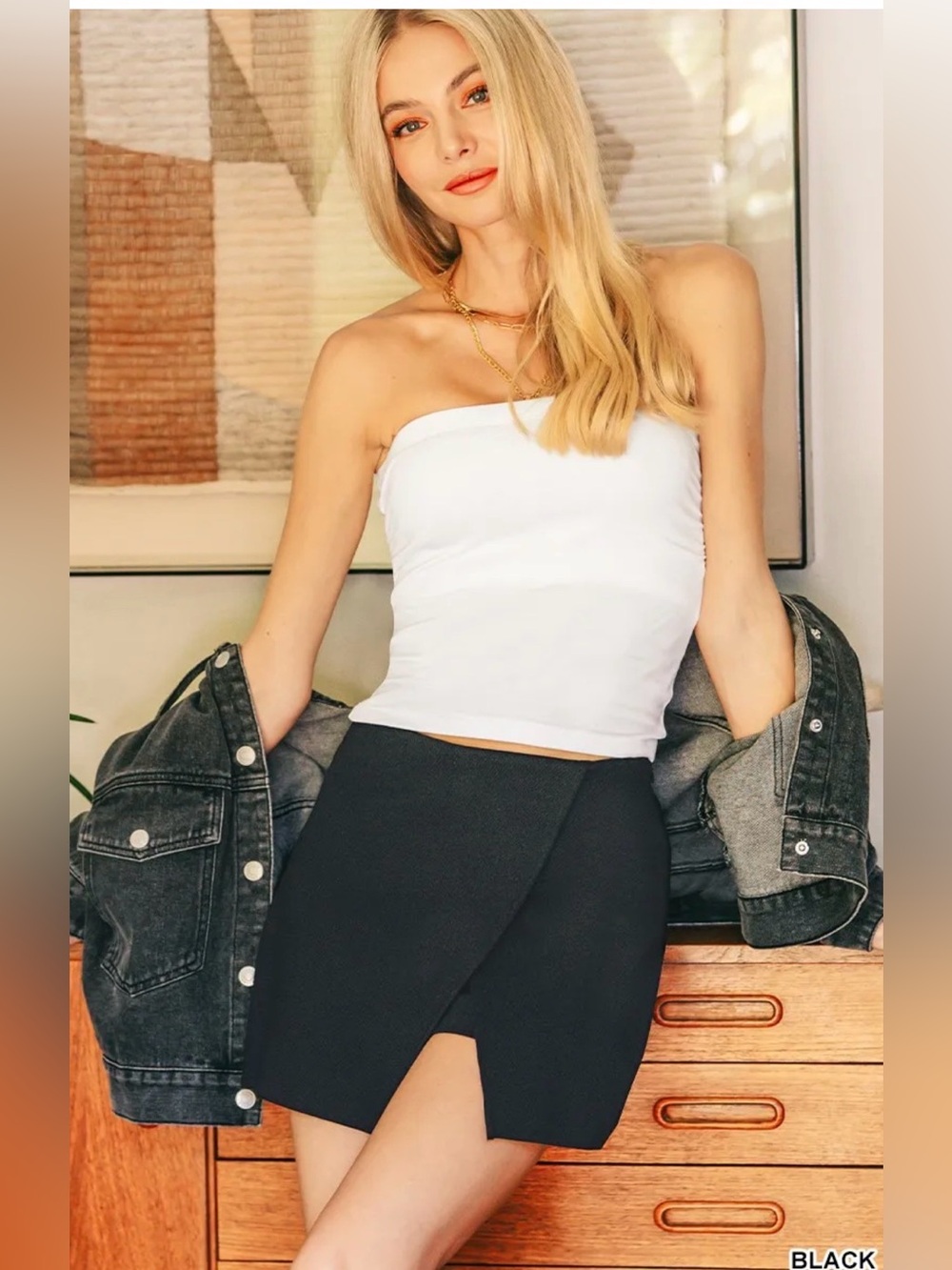 NWT Zenana Shelby Wrap Front Skort